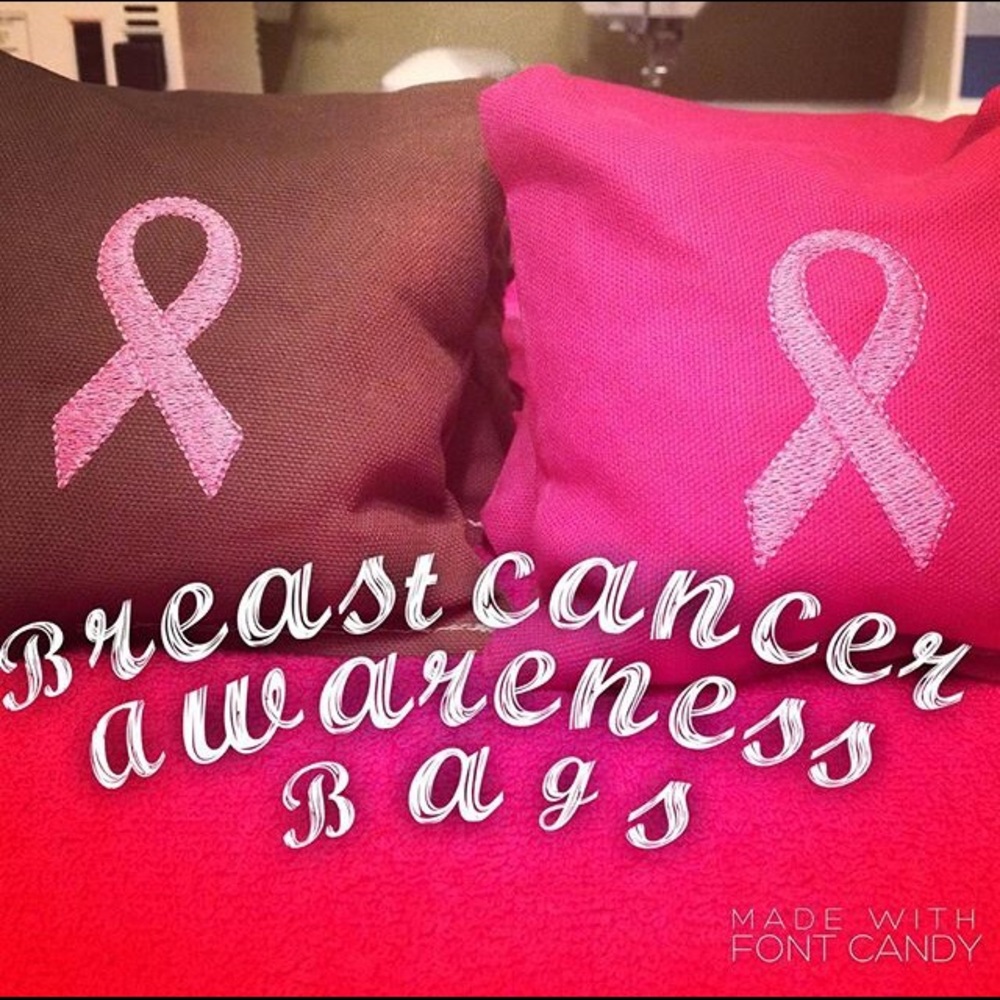 Breast cancer ribbon cornhole bags